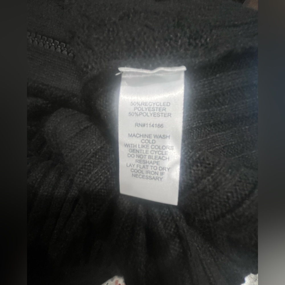 NWT VERVE AMI Zip Front Black Ribbed Cardigan - Picture 9 of 9